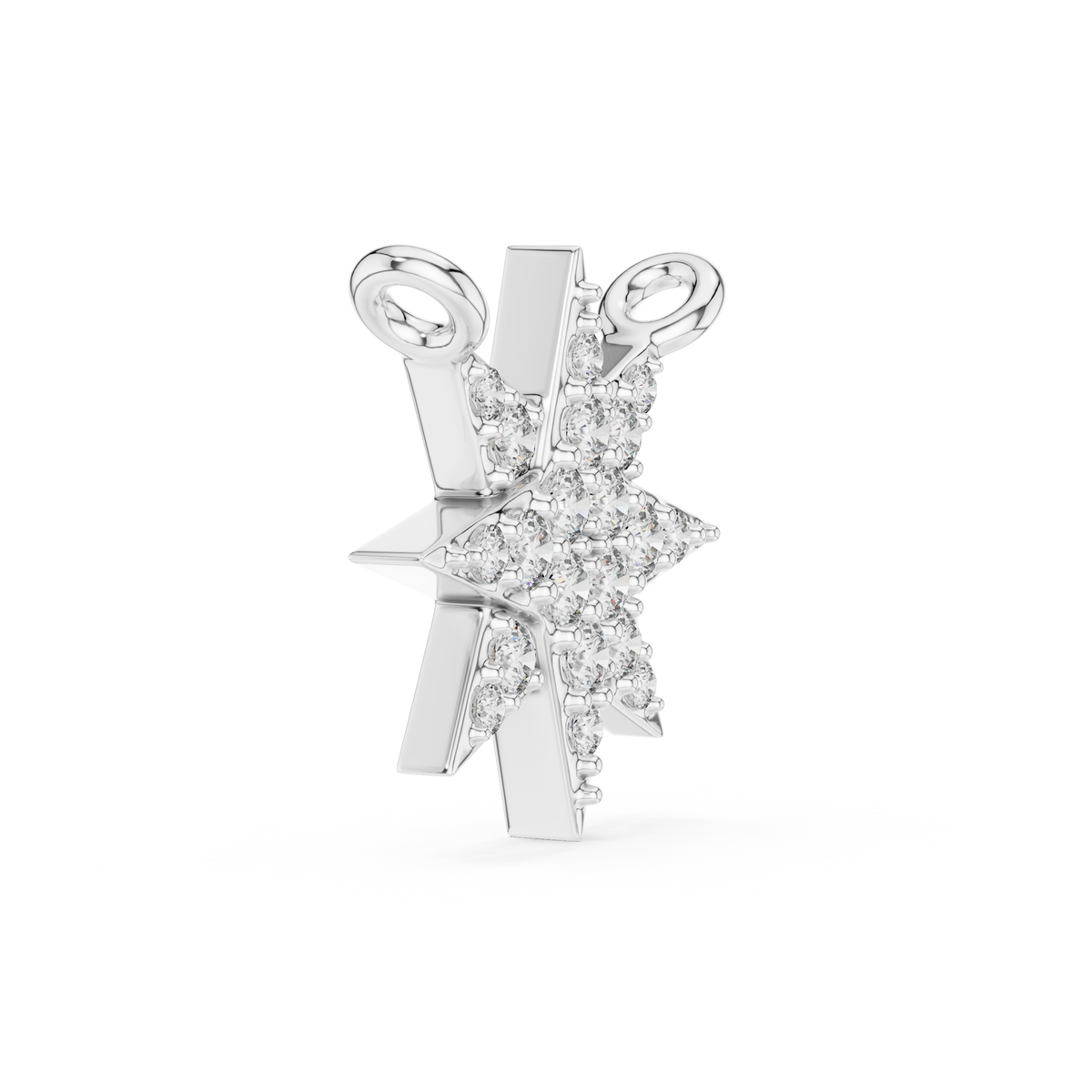 0.17ct TW Round Lab-Grown Diamond Star Cluster Pendant Necklace
