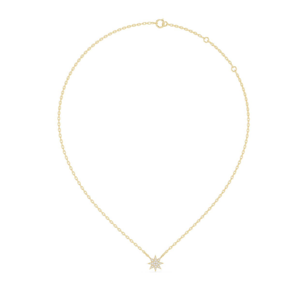 0.17ct TW Round Lab-Grown Diamond Star Cluster Pendant Necklace