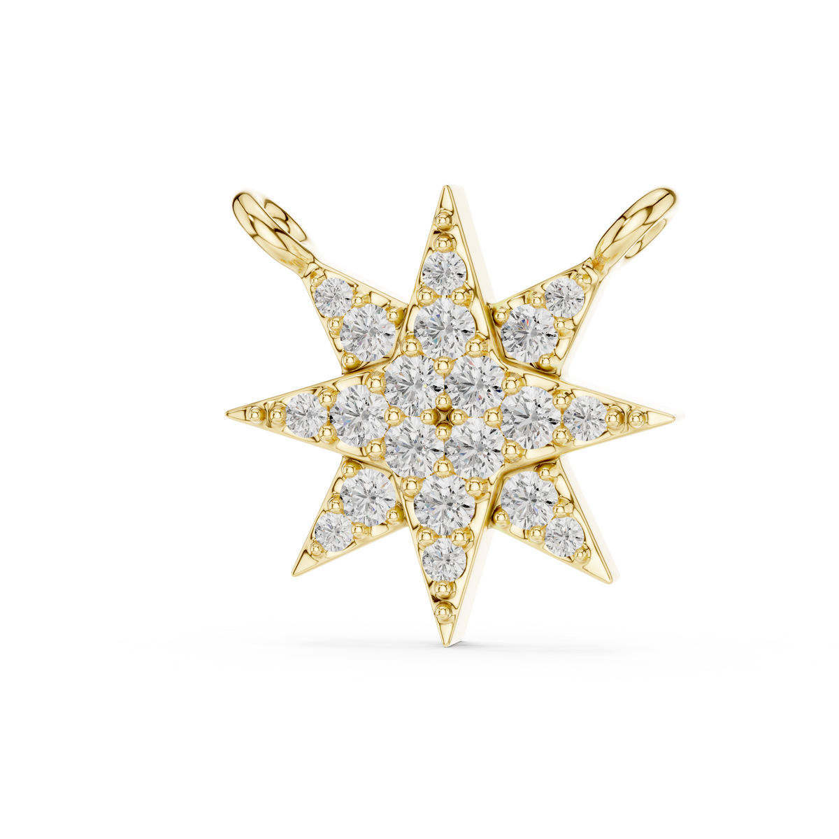 0.17ct TW Round Lab-Grown Diamond Star Cluster Pendant Necklace