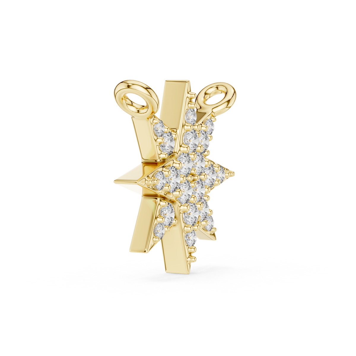 0.17ct TW Round Lab-Grown Diamond Star Cluster Pendant Necklace