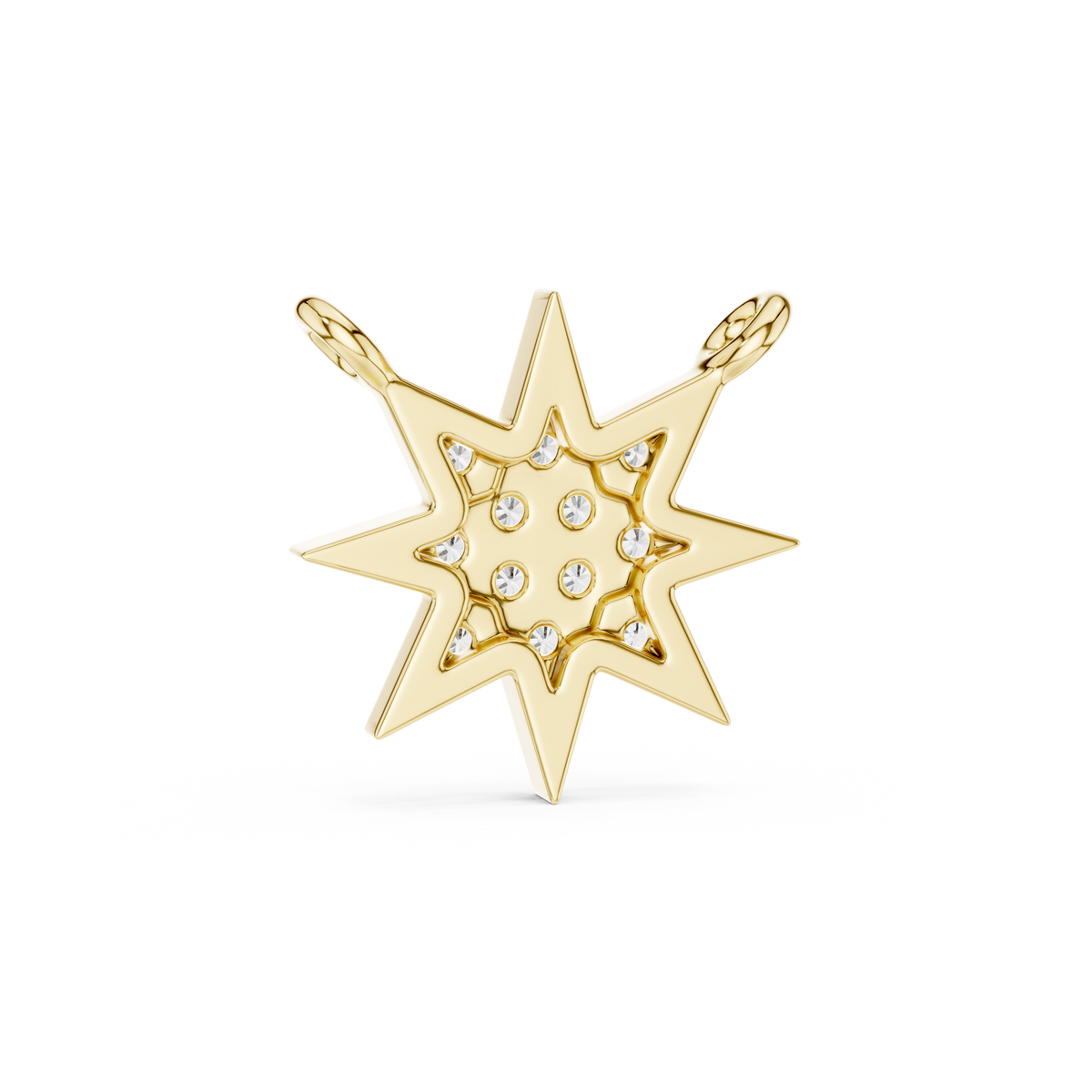 0.17ct TW Round Lab-Grown Diamond Star Cluster Pendant Necklace