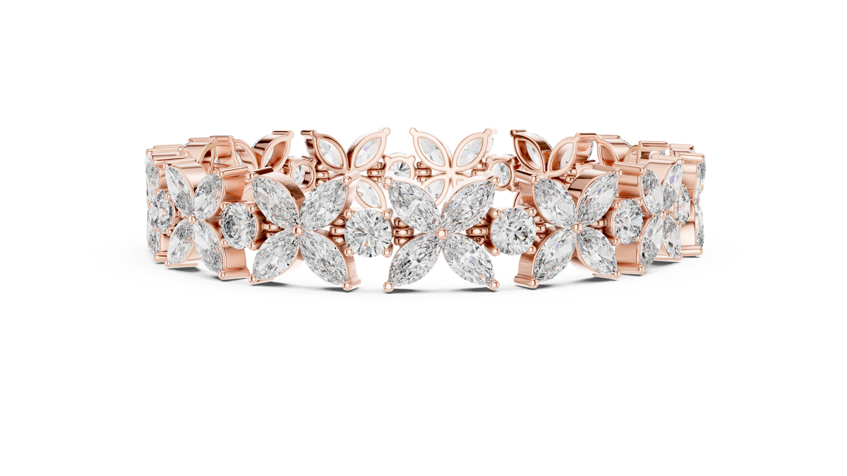 14.05ct TW Marquise and Round Lab-Grown Diamond Bracelet — En Fleur