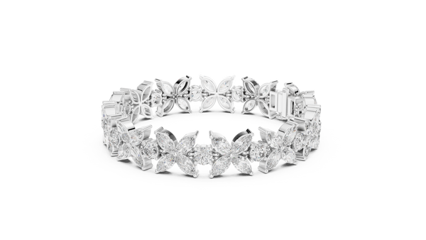 14.05ct TW Marquise and Round Lab-Grown Diamond Bracelet — En Fleur
