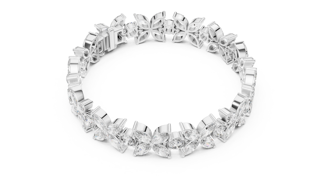 14.05ct TW Marquise and Round Lab-Grown Diamond Bracelet — En Fleur