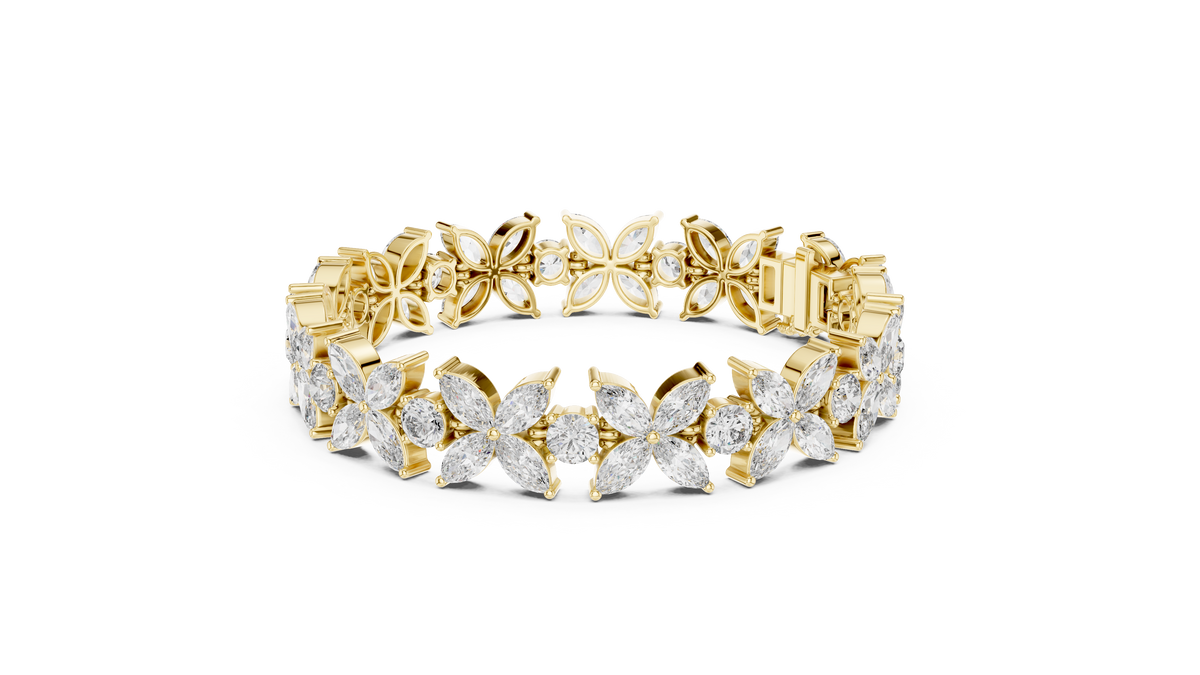 14.05ct TW Marquise and Round Lab-Grown Diamond Bracelet — En Fleur