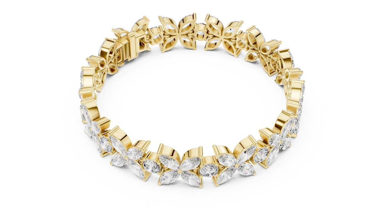 14.05ct TW Marquise and Round Lab-Grown Diamond Bracelet — En Fleur