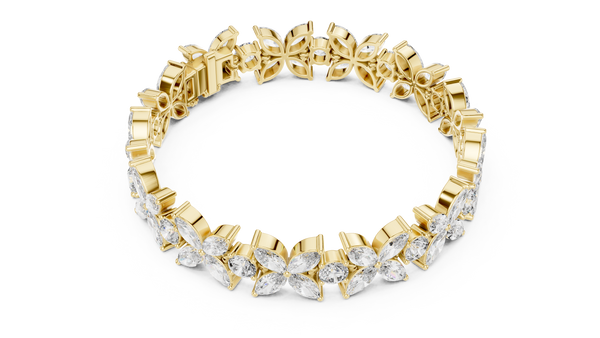 14.05ct TW Marquise and Round Lab-Grown Diamond Bracelet — En Fleur