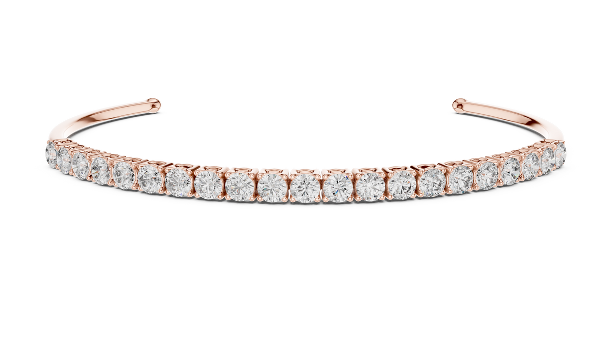 2.3ct TW Round Lab-Grown Diamond Cuff Bangle