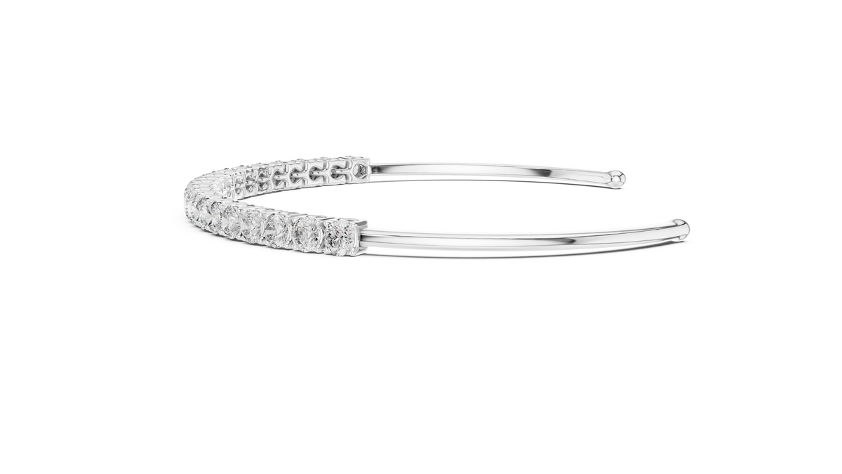 2.3ct TW Round Lab-Grown Diamond Cuff Bangle