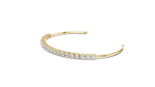 2.3ct TW Round Lab-Grown Diamond Cuff Bangle