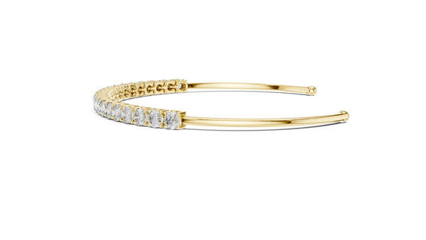 2.3ct TW Round Lab-Grown Diamond Cuff Bangle