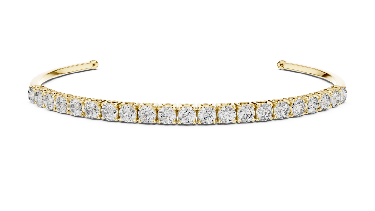 2.3ct TW Round Lab-Grown Diamond Cuff Bangle