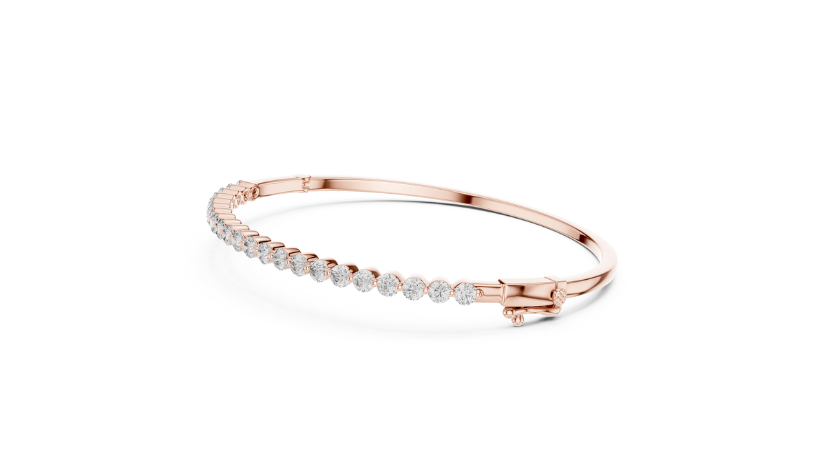 1.98ct TW Round Lab-Grown Diamond Hinged Bangle