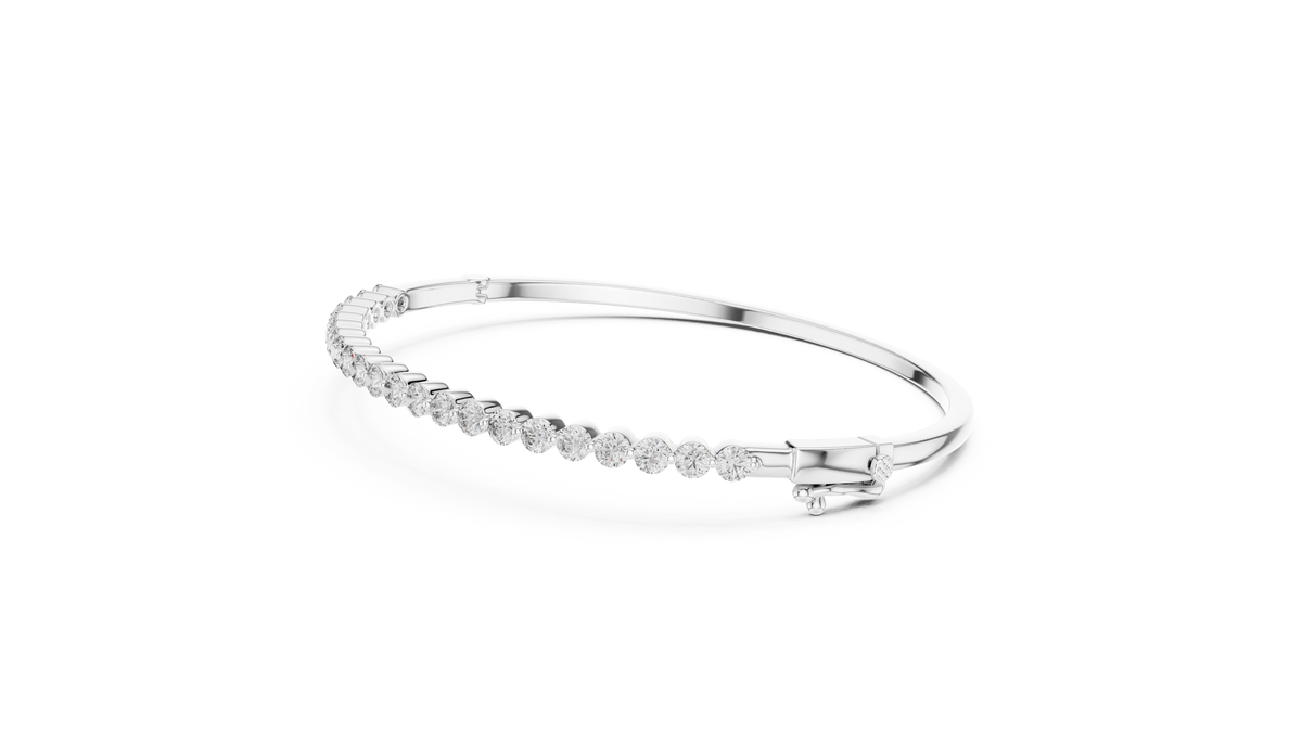 1.98ct TW Round Lab-Grown Diamond Hinged Bangle