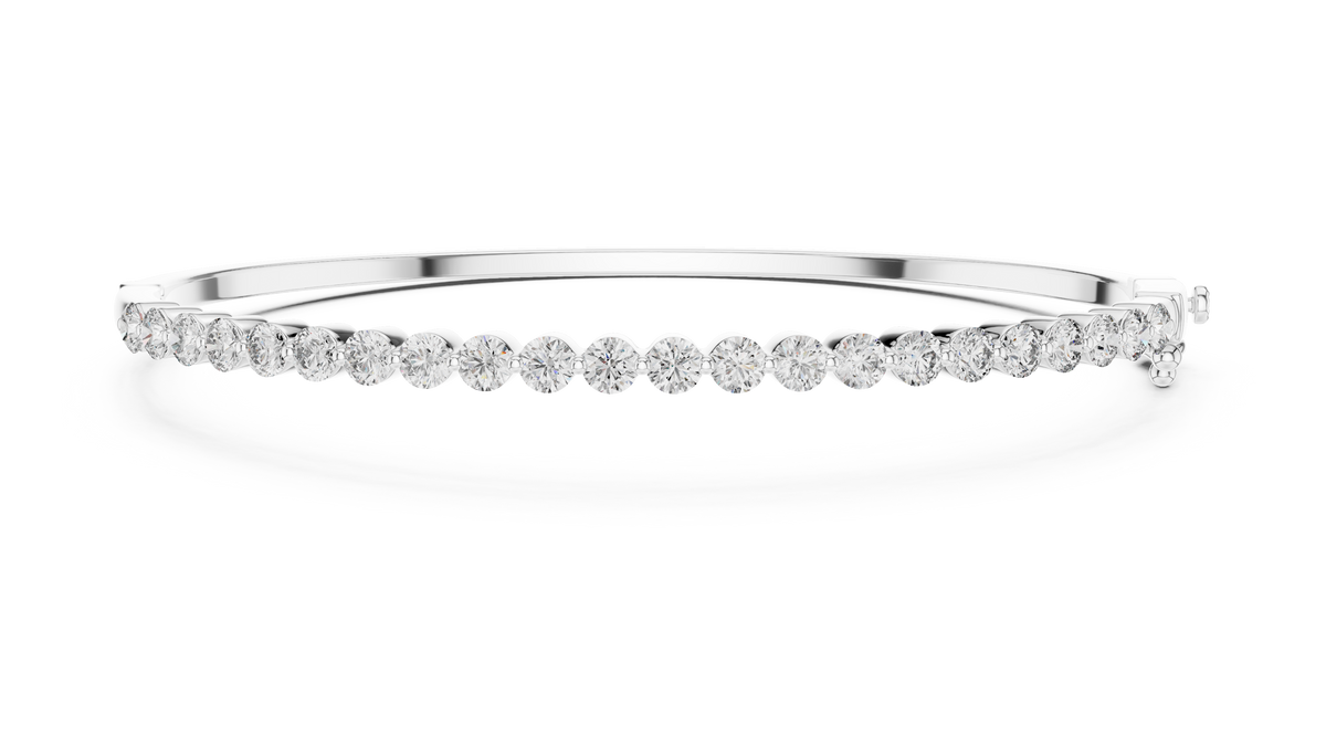 1.98ct TW Round Lab-Grown Diamond Hinged Bangle