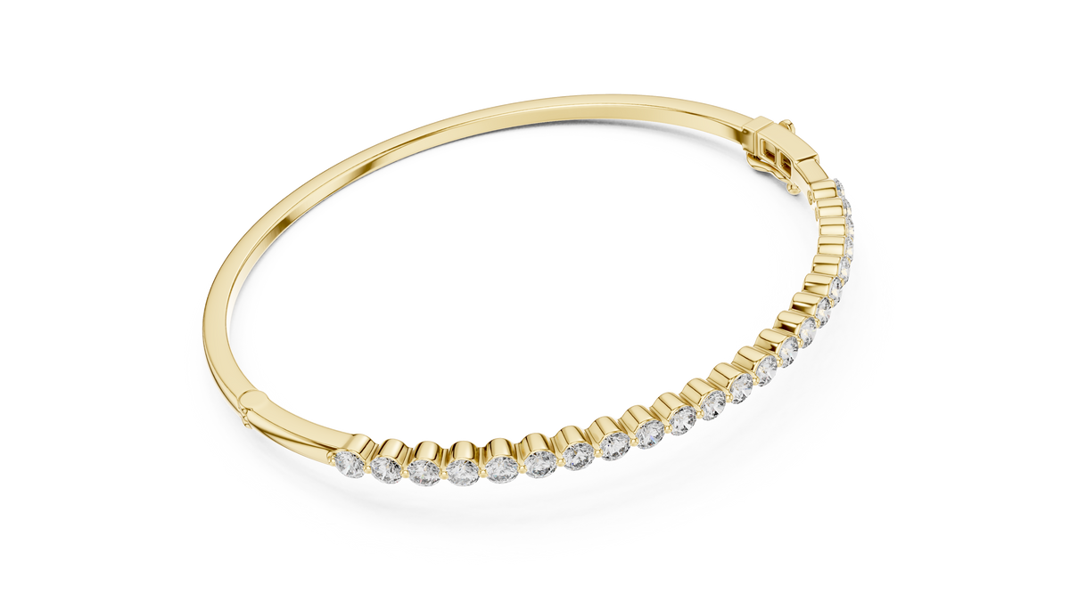 1.98ct TW Round Lab-Grown Diamond Hinged Bangle