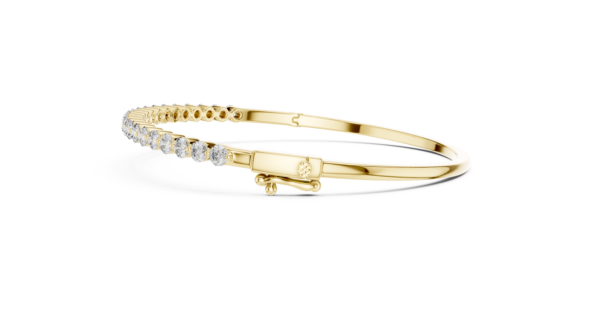 1.98ct TW Round Lab-Grown Diamond Hinged Bangle