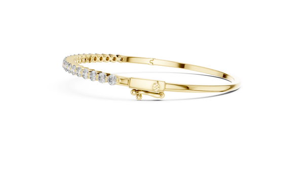 1.98ct TW Round Lab-Grown Diamond Hinged Bangle