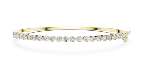 1.98ct TW Round Lab-Grown Diamond Hinged Bangle
