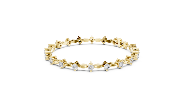 2.09ct TW Round Lab-Grown Diamond Navette Link Bracelet