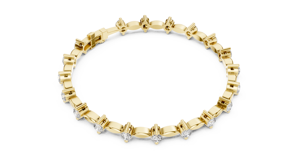 2.09ct TW Round Lab-Grown Diamond Navette Link Bracelet