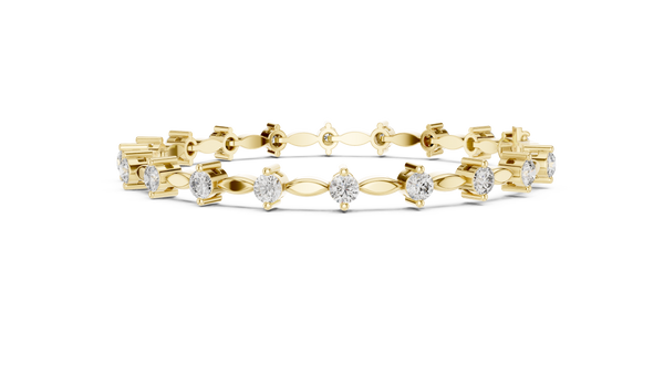 2.09ct TW Round Lab-Grown Diamond Navette Link Bracelet