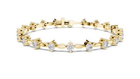 2.09ct TW Round Lab-Grown Diamond Navette Link Bracelet