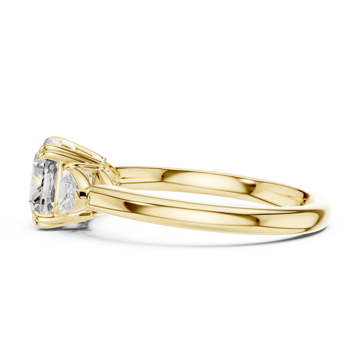 2.09ct TW Trillion and Cushion Lab-Grown Diamond Three Stone Ring