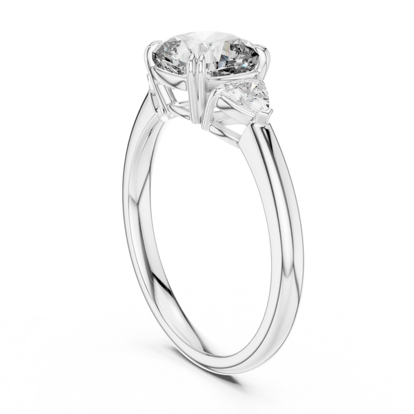 2.09ct TW Trillion and Cushion Lab-Grown Diamond Three Stone Ring