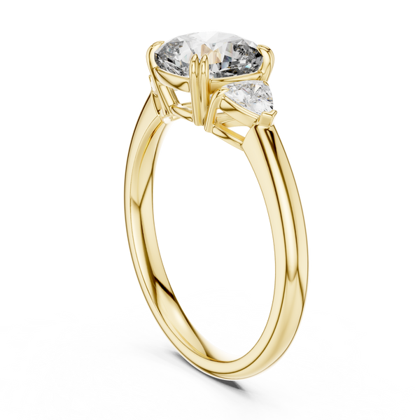 2.09ct TW Trillion and Cushion Lab-Grown Diamond Three Stone Ring