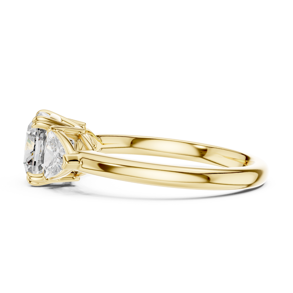 2.39ct TW Trillion and Cushion Lab-Grown Diamond Three Stone Ring