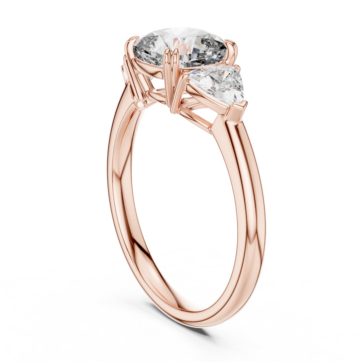 2.39ct TW Trillion and Cushion Lab-Grown Diamond Three Stone Ring