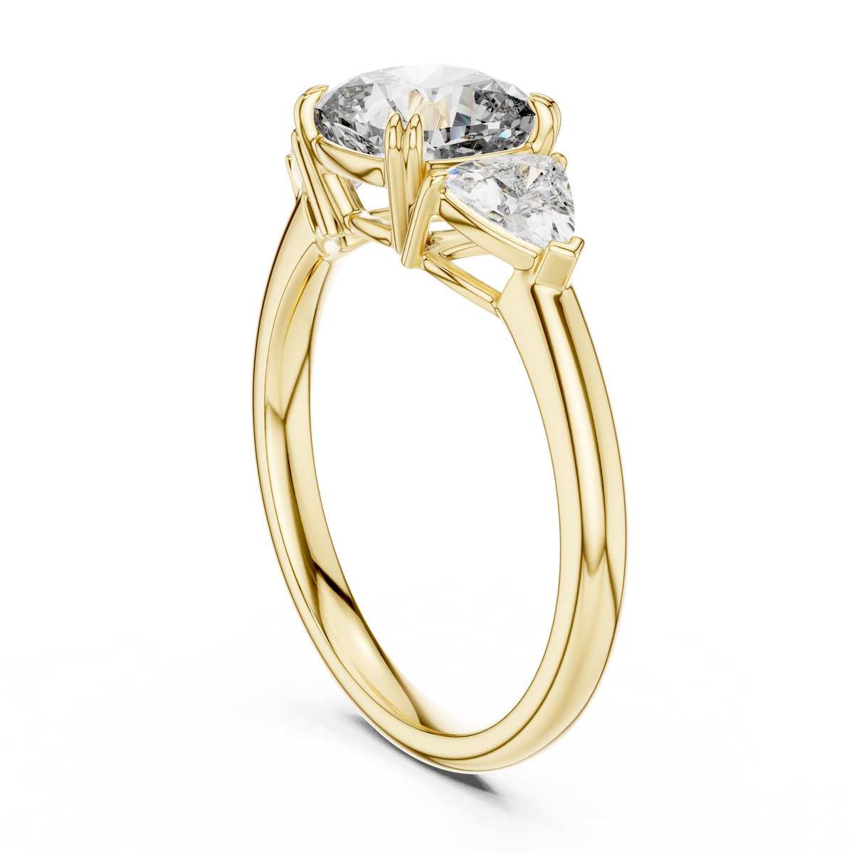 2.39ct TW Trillion and Cushion Lab-Grown Diamond Three Stone Ring