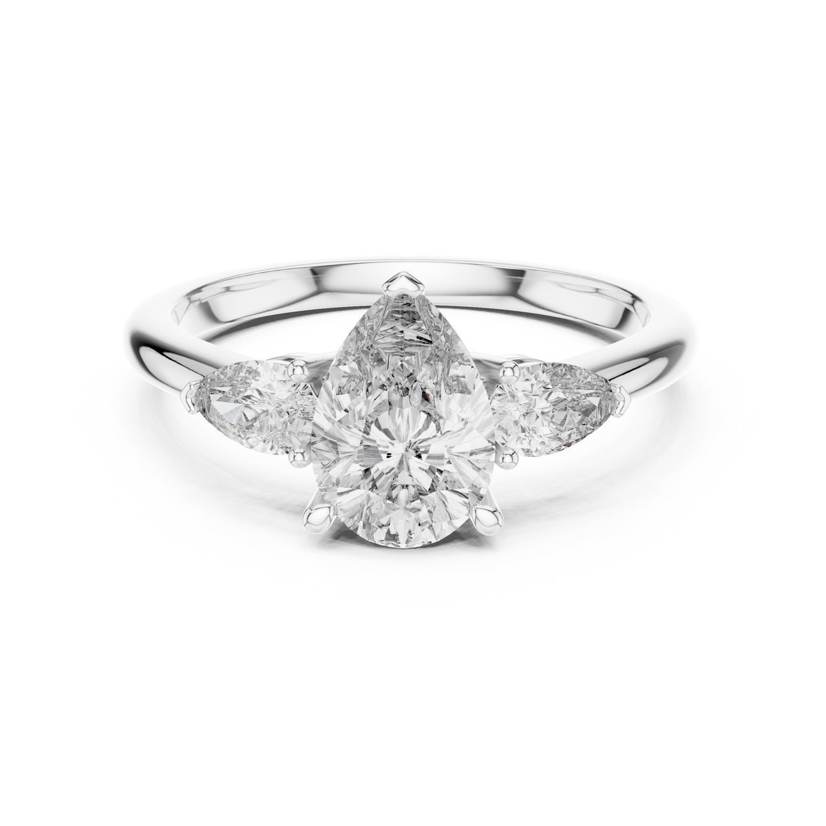1.53ct TW Pear Lab-Grown Diamond Three Stone Ring