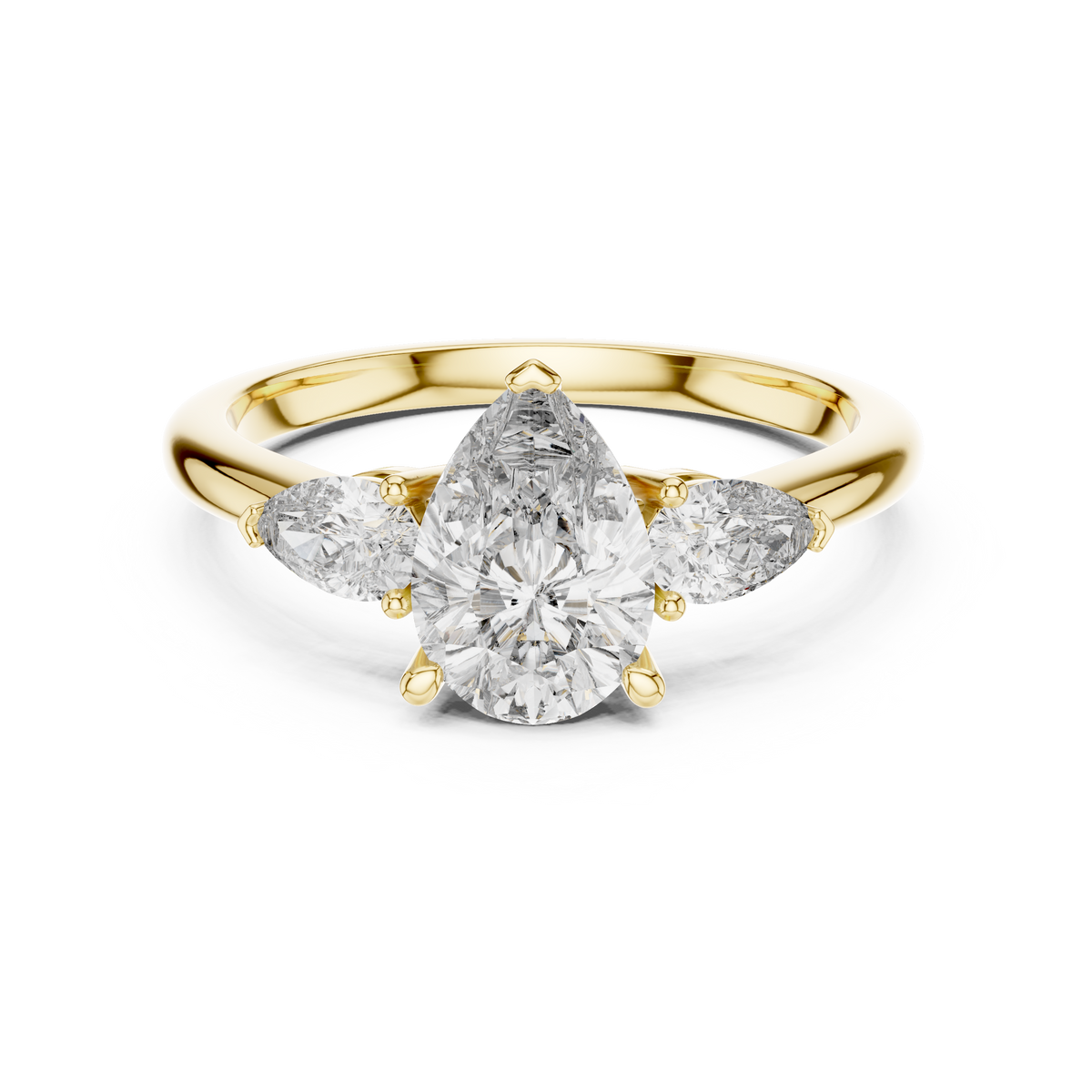 1.53ct TW Pear Lab-Grown Diamond Three Stone Ring