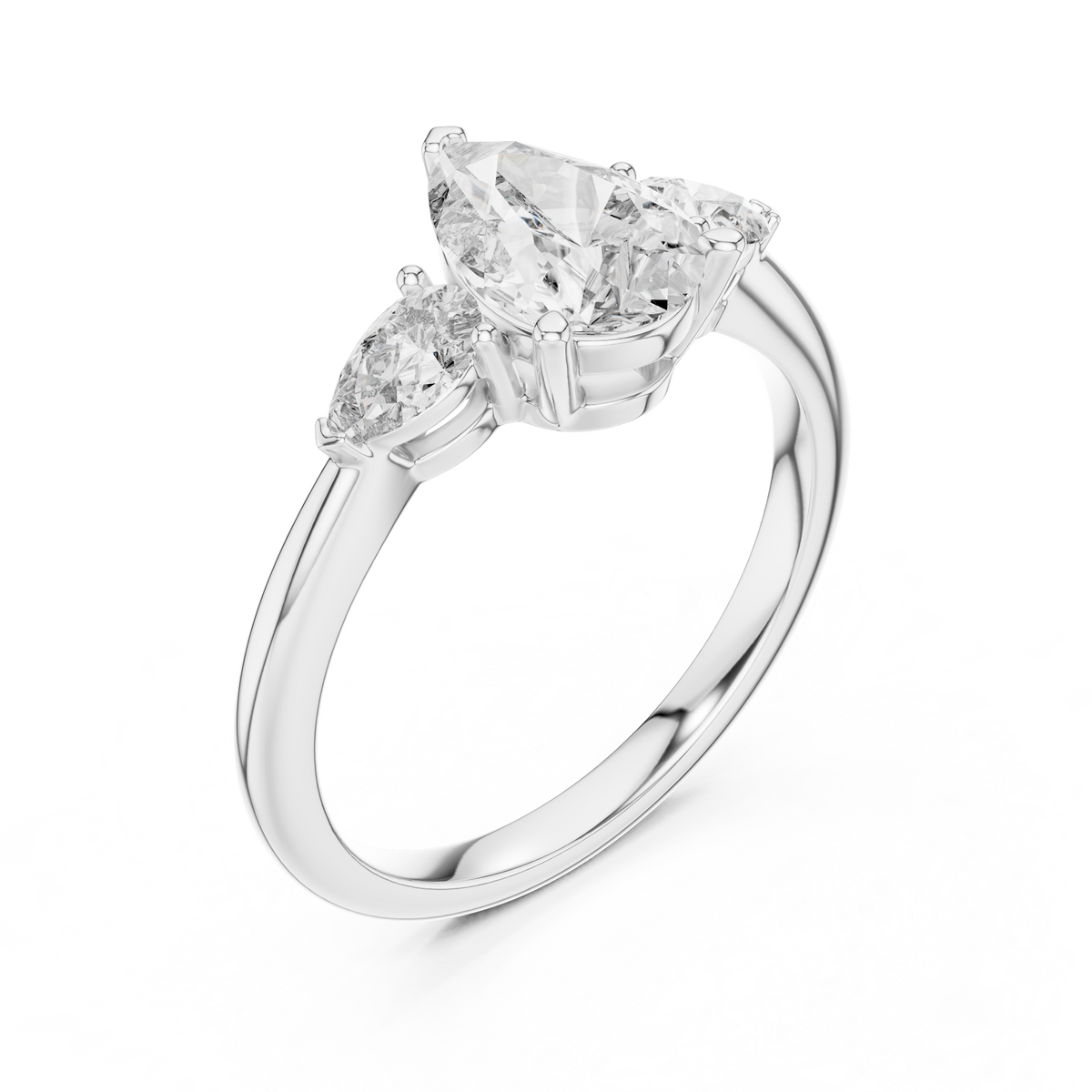 1.53ct TW Pear Lab-Grown Diamond Three Stone Ring