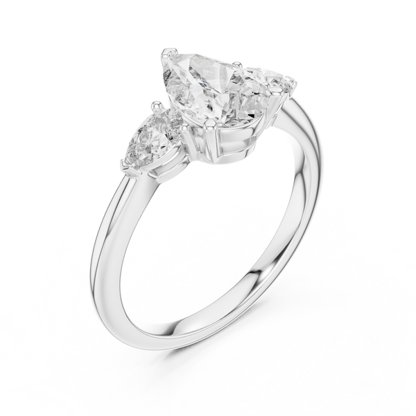 1.53ct TW Pear Lab-Grown Diamond Three Stone Ring