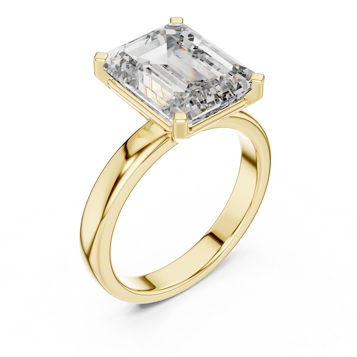 2ct TW Emerald Cut Lab-Grown Diamond Solitaire Ring