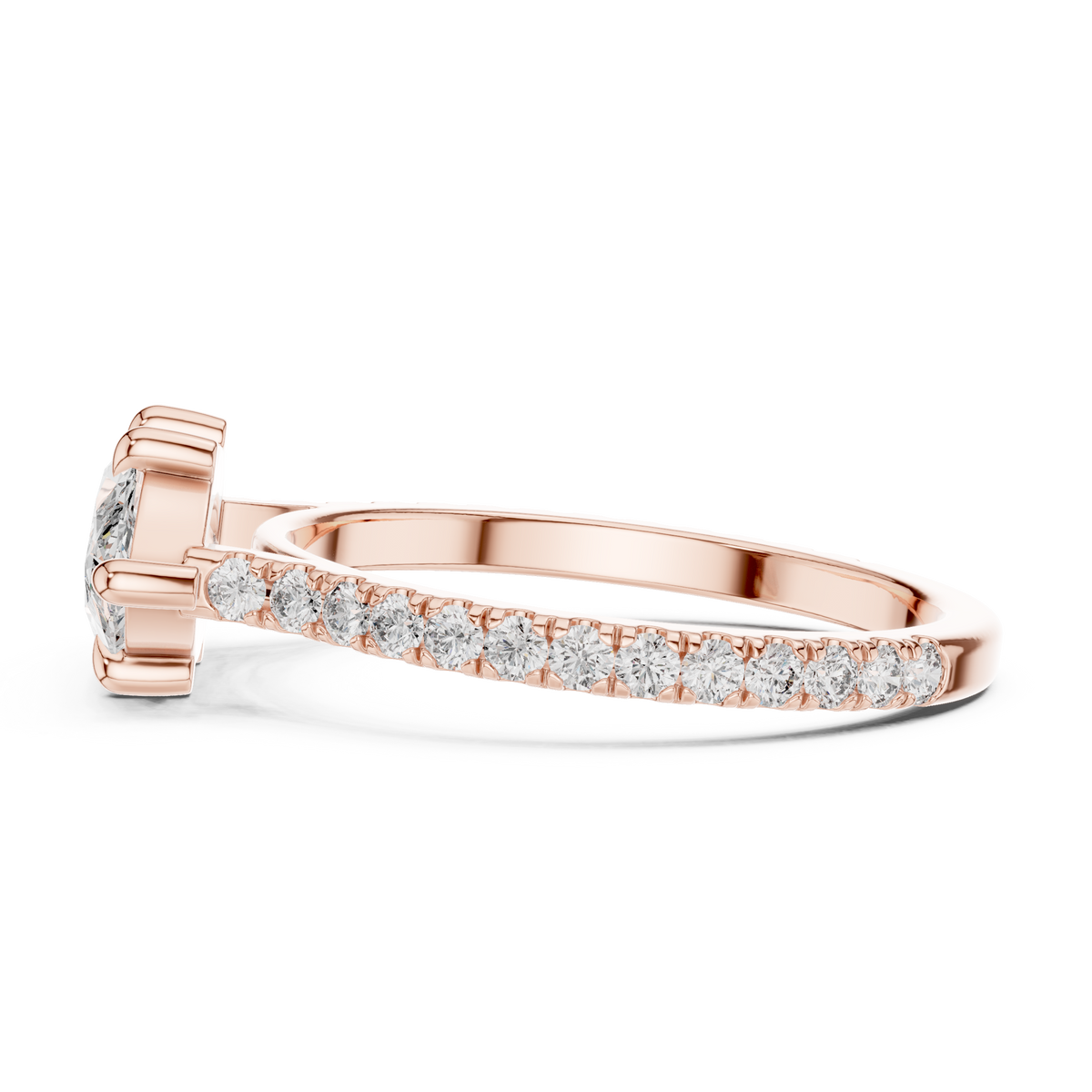 1.89ct TW Marquise Lab-Grown Diamond Pavé Solitaire Ring