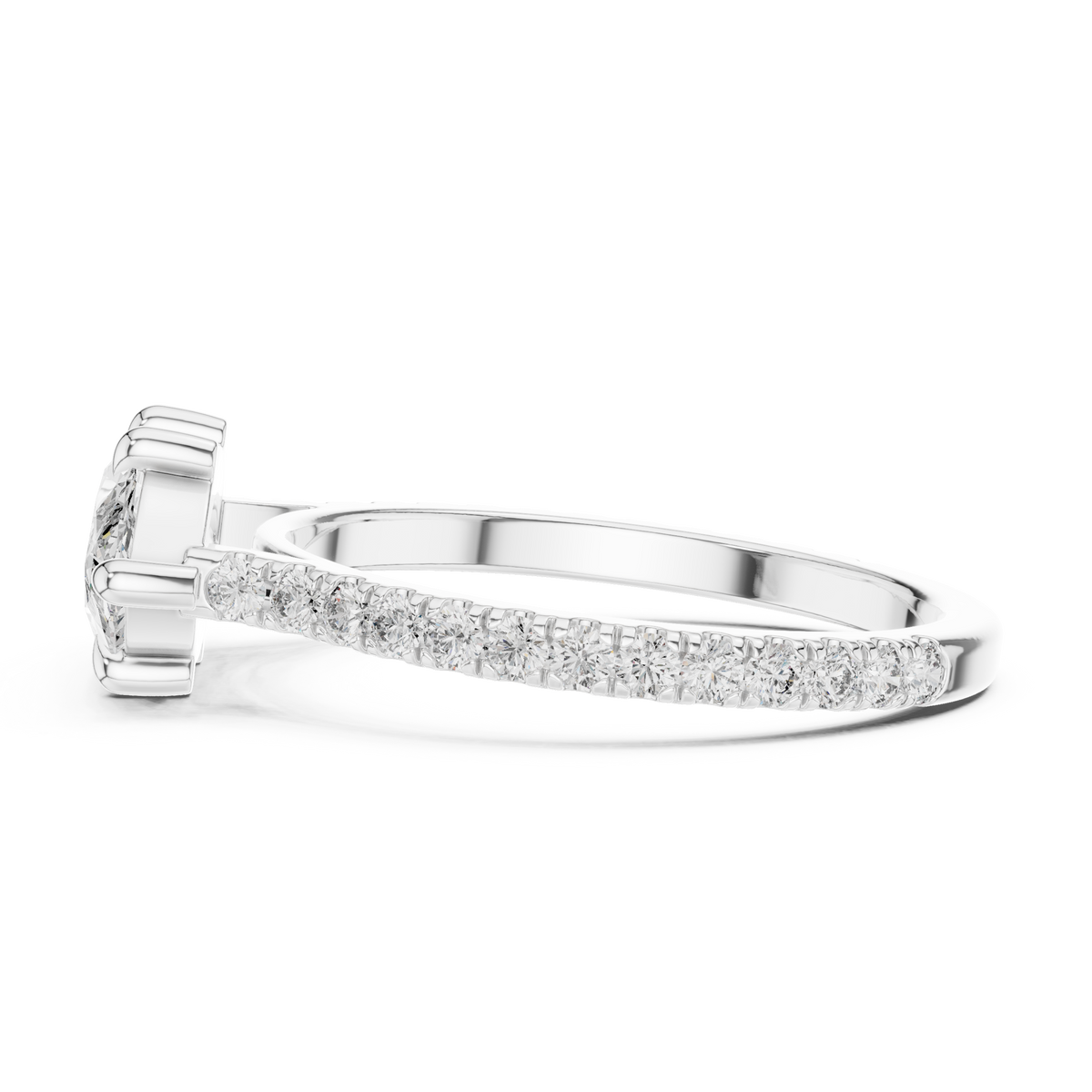 1.89ct TW Marquise Lab-Grown Diamond Pavé Solitaire Ring