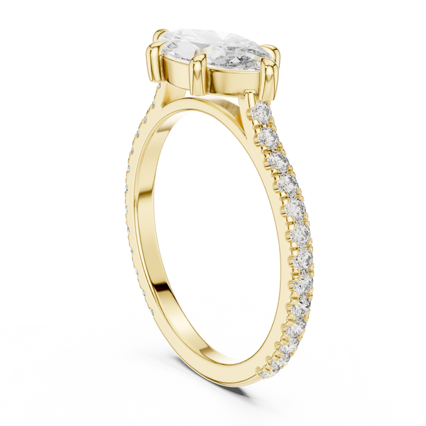 1.89ct TW Marquise Lab-Grown Diamond Pavé Solitaire Ring