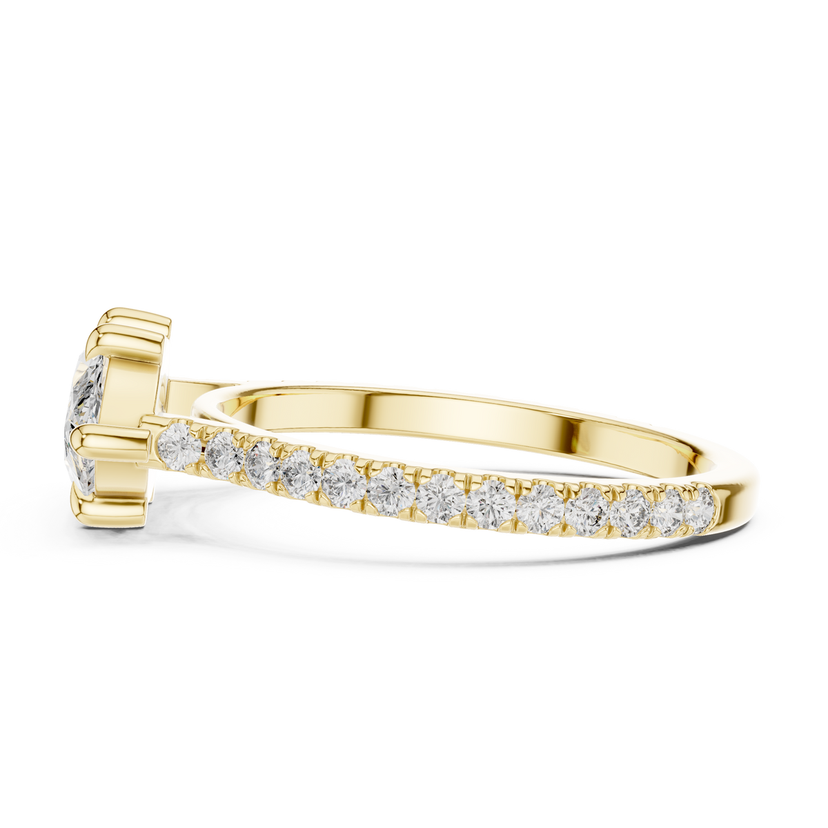 1.89ct TW Marquise Lab-Grown Diamond Pavé Solitaire Ring