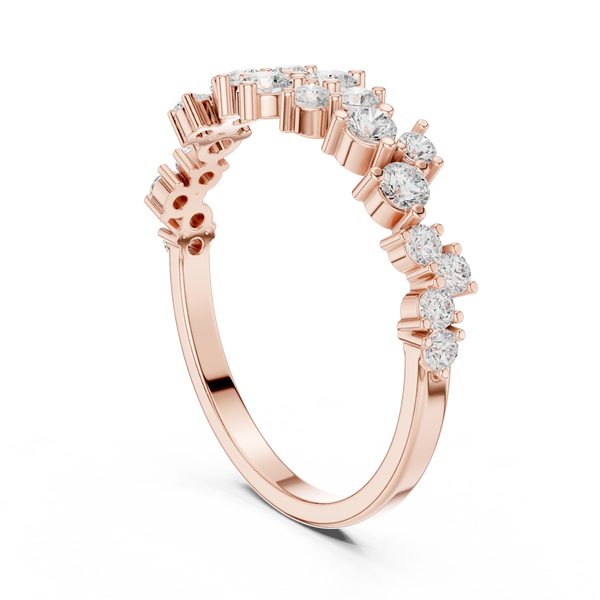 0.5ct TW Round Lab-Grown Diamond Scattered Half Eternity Ring