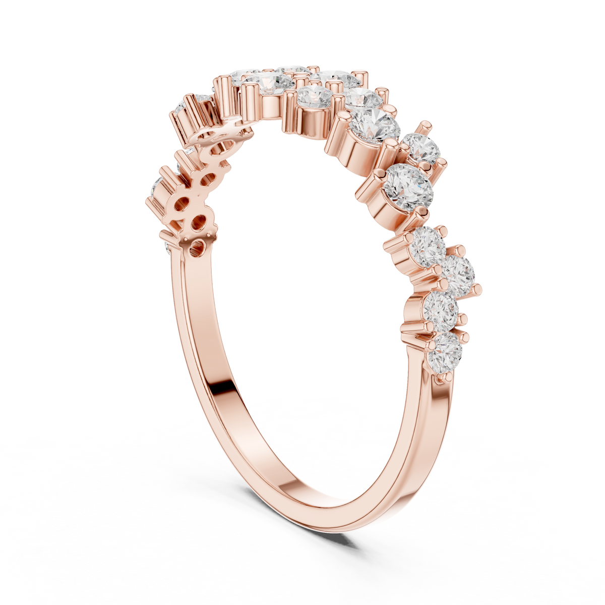 0.5ct TW Round Lab-Grown Diamond Scattered Half Eternity Ring
