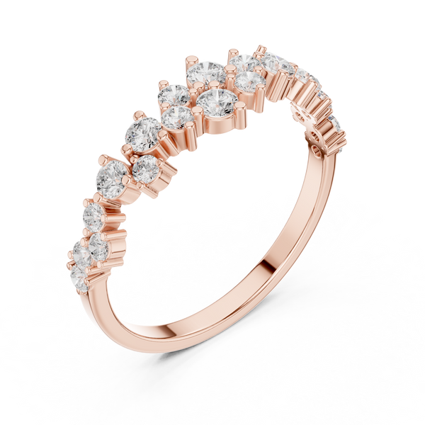 0.5ct TW Round Lab-Grown Diamond Scattered Half Eternity Ring