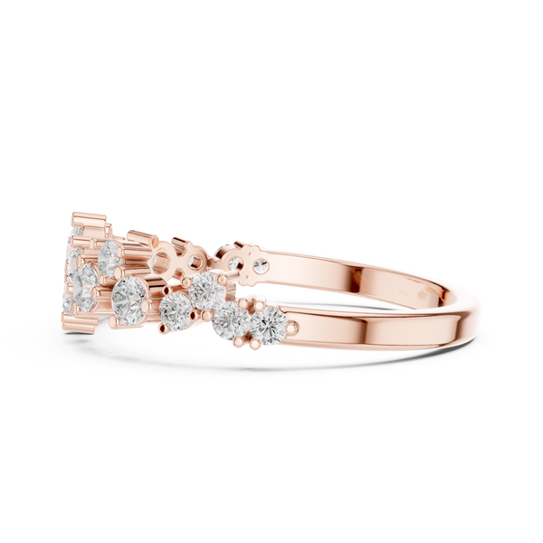 0.5ct TW Round Lab-Grown Diamond Scattered Half Eternity Ring