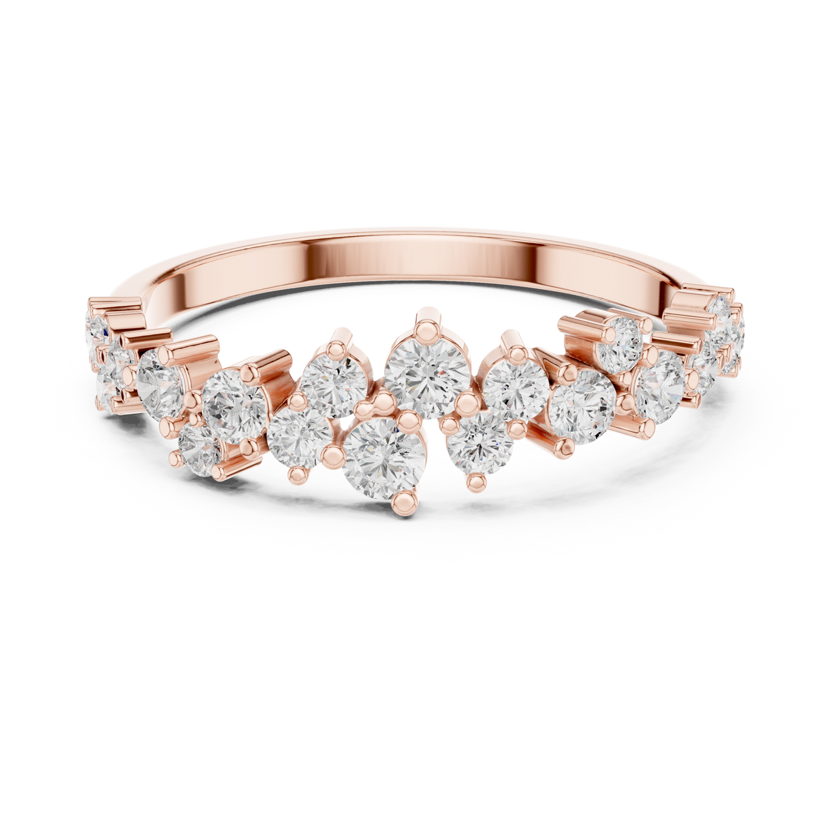 0.5ct TW Round Lab-Grown Diamond Scattered Half Eternity Ring