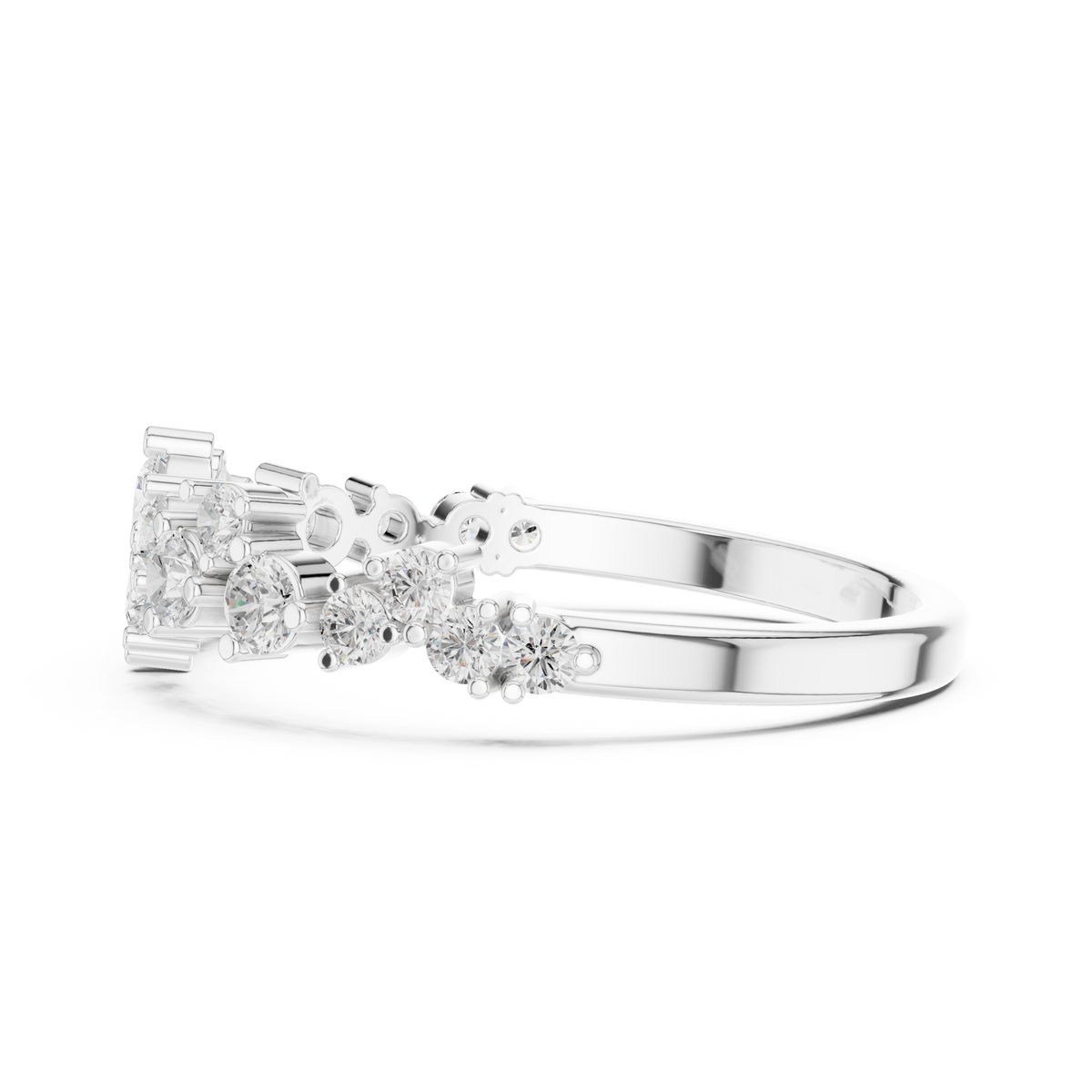 0.5ct TW Round Lab-Grown Diamond Scattered Half Eternity Ring