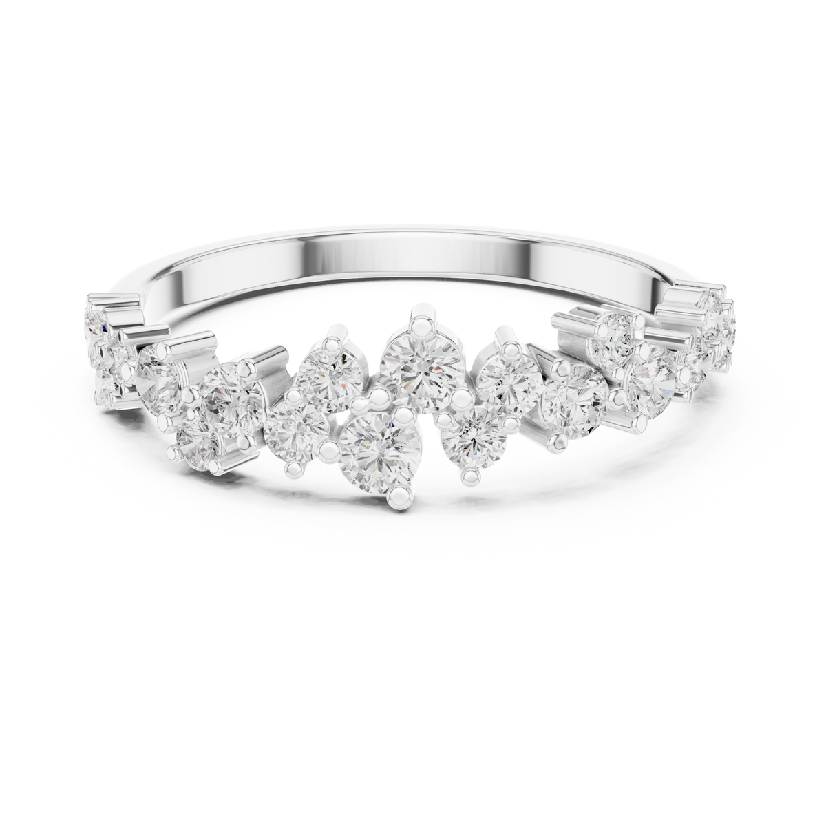0.5ct TW Round Lab-Grown Diamond Scattered Half Eternity Ring