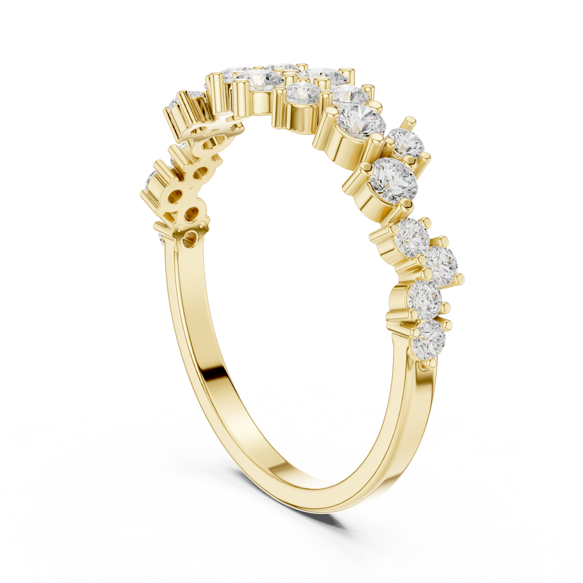0.5ct TW Round Lab-Grown Diamond Scattered Half Eternity Ring